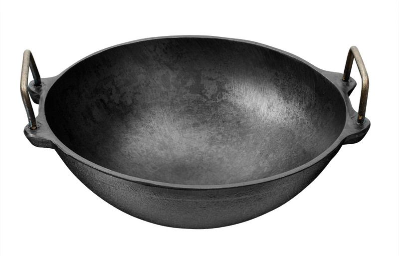 Mr. Butler Natural Cookware Pre-Seasoned Cast Iron 9 Inch Black Kadai/ Wok, 1.5L Capacity Kadhai 22.86 cm diameter 1.5 L capacity(Cast Iron)