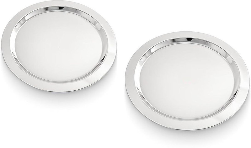 GaxQuly 2pcs Stainless Steel Heavy Gauge Ciba/Lids/Tope/Cheeba Cover for vessels, kadai Tope/Bhagona/Patila Set with Lid 0 L capacity 14 cm, 15.5 cm diameter(Stainless Steel)
