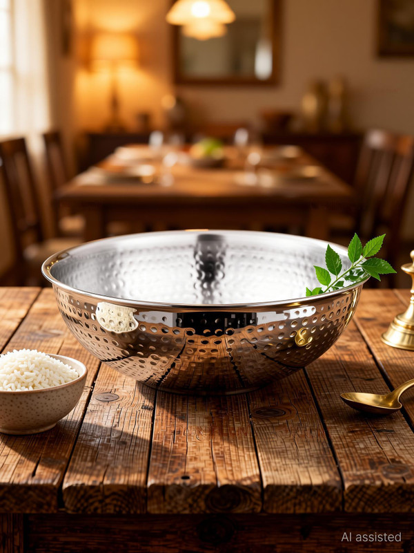 NIRLON Hammered Triply Stainless Steel Cookware Deep Tasla/Kadai 20cm Tasla 1.5 L capacity 20 cm diameter(Triply, Non-stick, Induction Bottom)