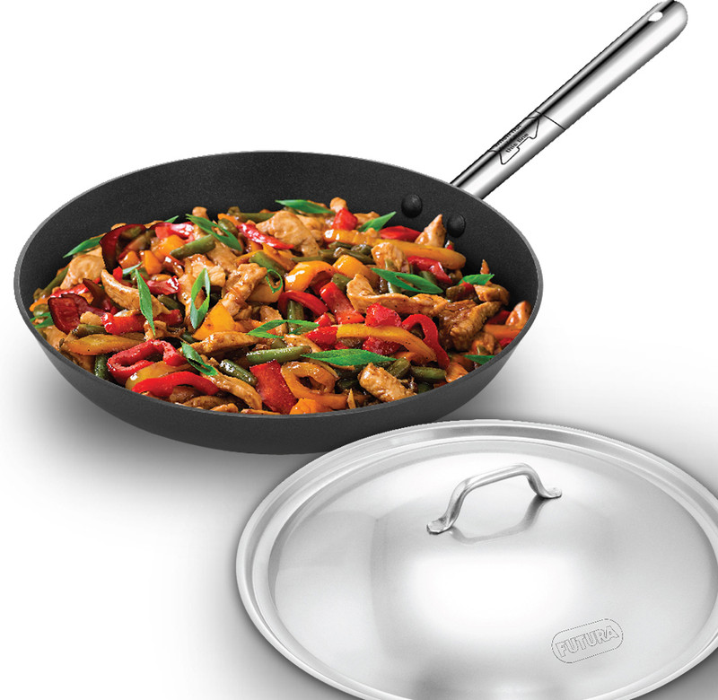 Hawkins Futura 29cm Frying Pan, Black (INFS29) Fry Pan 29 cm diameter 2.5 L capacity(Aluminium, Non-stick, Induction Bottom)
