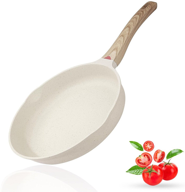 GVND Ceramic Non-Stick Fry Pan with Handle | Scratch Resistant, Easy Clean Tawa-Style Fry Pan 20 cm diameter 1.1 L capacity(Aluminium, Non-stick, Induction Bottom)