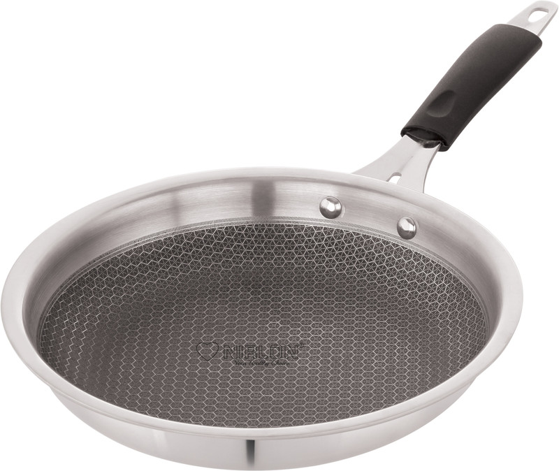 NIRLON Prima Honeycomb Triply Stainless Steel Cookware Fry Pan 24cm Fry Pan 24 cm diameter 1.7 L capacity(Triply, Non-stick, Induction Bottom)