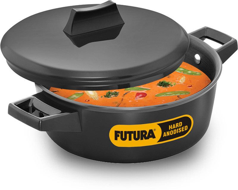 Hawkins Cook n Serve Bowl (IACB20) Pot 19 cm diameter 2 L capacity with Lid(Hard Anodised, Induction Bottom)