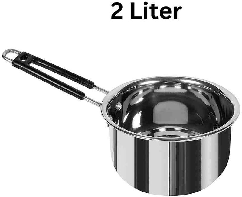 BRIGHT BLOOM Milk Pan 16 cm diameter 2 L capacity(Stainless Steel, Non-stick)