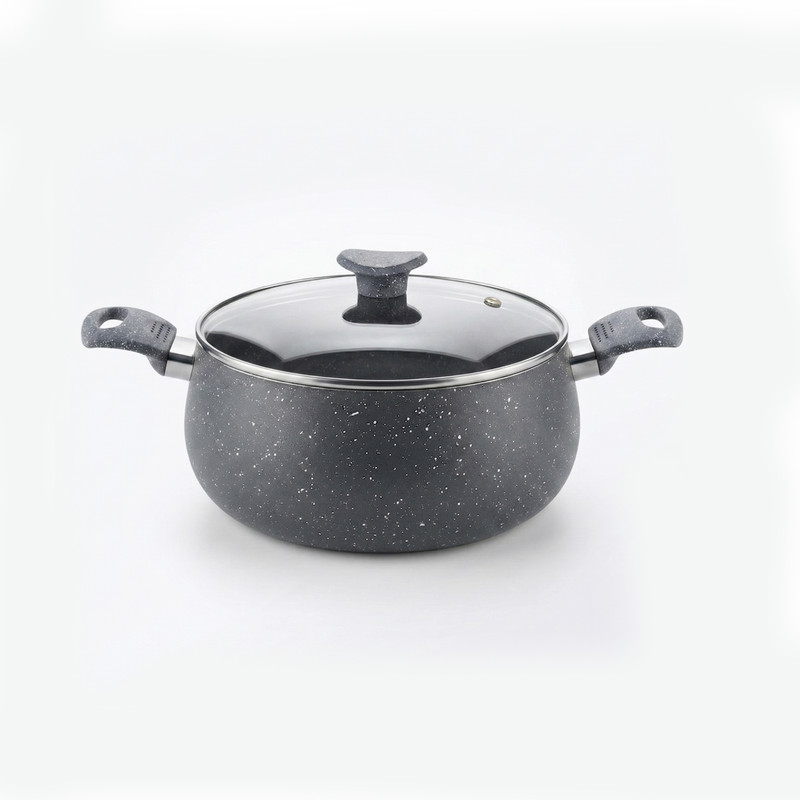 Sigri-wala Handi Apple Non-Stick Casserole with Glass Lid Handi 3 L with Lid(Aluminium, Non-stick, Induction Bottom)