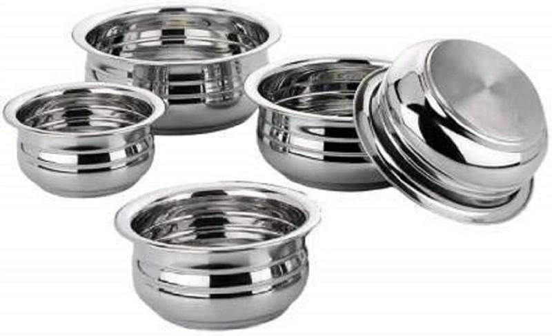 Flipkart SmartBuy Cooking Serving Pot Biryani Handi/tableware/storage containers/dinner set Handi Handi 2.3 L(Stainless Steel)