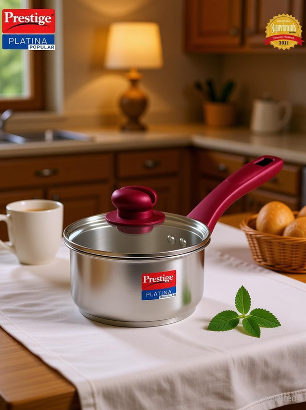 Prestige Platina Popular Fry Pan 24 cm diameter 2.25 L capacity(Stainless Steel, Induction Bottom)