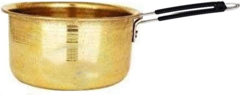 VPSK heavy pure brass saucepan/pot capacity 1 ltr speacialy for making tea Pot 18 cm diameter 1 L capacity(Brass)