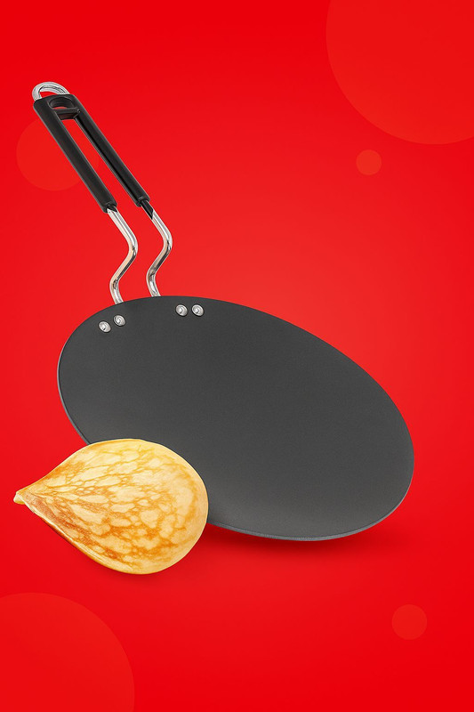 KDEP Heavy-Duty Cast Iron Build – Made from premium quality cast iron Tawa 25.5 cm diameter(Hard Anodised, Non-stick)