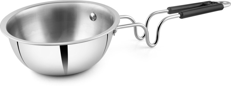 Zensil Triply Tadka Pan & Tempering Pan for Cooking | Heavy Gauge Steel Handle Pot 16 cm diameter 0.75 L capacity(Triply, Non-stick, Induction Bottom)