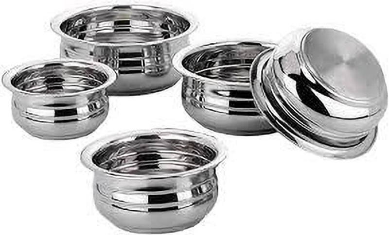 EMINENTONLINE ETSCRSSHANDI-00005 Pot 21 cm diameter 0.45 L, 0.55 L, 0.85 L, 1.25 L, 1.5 L capacity(Steel, Induction Bottom)