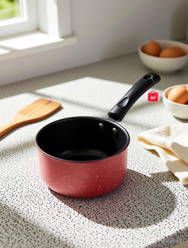 LAZYwindow Premium Quality Nonstick Sauce Pan 16 cm diameter 1.5 L capacity(Iron, Non-stick, Induction Bottom)