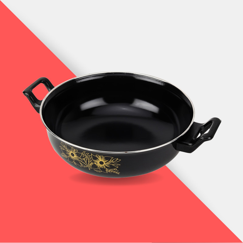 My Store Non Stick Kadhai (Black / 3.5 L) - Non Stick | Induction Base Cooktop | Durable Kadhai 26.5 cm diameter 3.3 L capacity(Cast Iron, Non-stick, Induction Bottom)