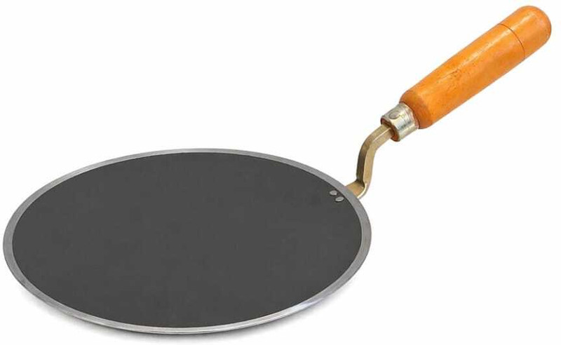Reefab 27 Cm Big pure iron tawa I non-toxic non chemical layer I HEAVY 1.5 KG Tawa 27 cm diameter(Iron, Wooden)