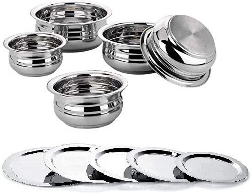 Drunna Stainless Steel Handi with Lid for Serve for Kitchen Handi with Lid (Stainless Steel) Handi with Lid (Stainless Steel) Handi 2.1 L, 1.6 L, 1.1 L, 0.8 L, 0.6 L with Lid (Stainless Steel, Induction Bottom) Handi 2.1 L, 1.6 L, 1.1 L, 0.8 L, 0.6 L with Lid(Stainless Steel, Induction Bottom)