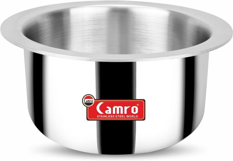Camro Triply Artisian Patila 1 Litre | Kitchen Tope Steel Bhagona Cookware Cooking Tope/Bhagona/Patila 1 L capacity 10 cm diameter(Stainless Steel)