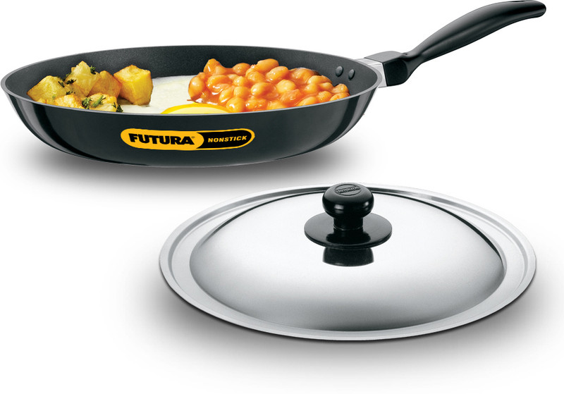 Hawkins 20cm Frying Pan with Lid, Black (NF20G) Fry Pan 20 cm diameter with Lid 1 L capacity(Aluminium, Non-stick)