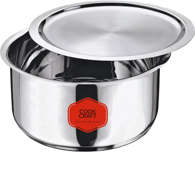 COOKCRAFT Heavy Stainless Steel Tope with lid 2000 ml / 2 L, 20g, Round Bottom with Lid 2 L capacity 20 cm diameter(Stainless Steel, Non-stick)