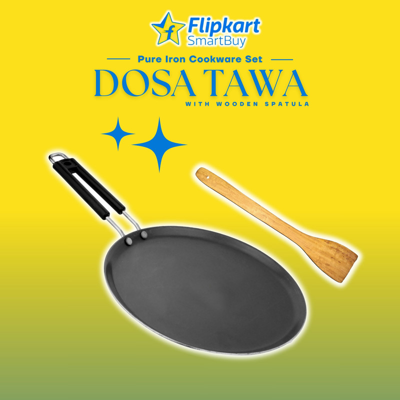 Flipkart SmartBuy Traditional Pure Iron Tawa 9.5-Inch - Ideal for Crispy Dosas and Roti Tawa 24 cm diameter(Iron)