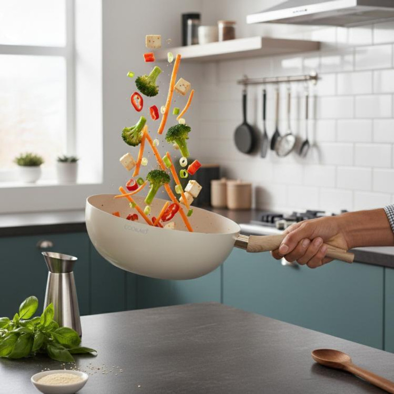 CookAid Neo Glide Series Non Stick PTFE Woks 24 cm Wok 3 L capacity 24 cm diameter(Aluminium, Non-stick, Induction Bottom)