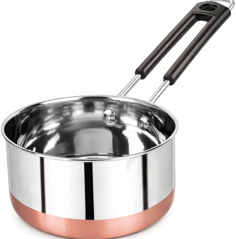 Tannu Craft sause pan Pot 16 cm diameter 1 L capacity(Stainless Steel, Induction Bottom)