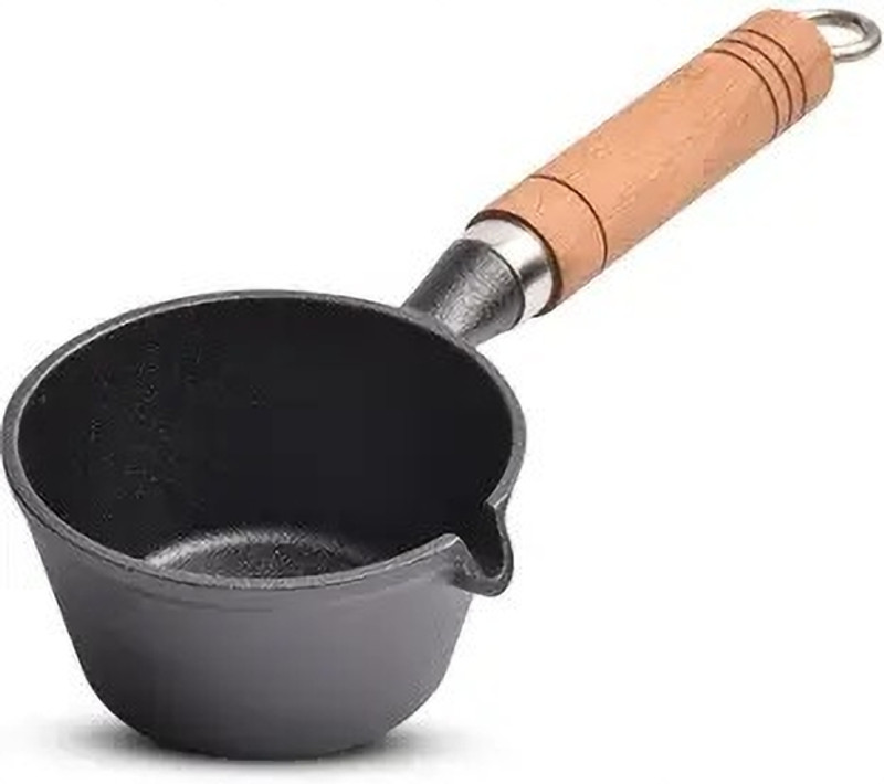 BIGMOTHERS Cast Iron Tadka Pan/Vaghar/Chounk for Frying Dal/Spices Non-Stick Tempering Pan Tadka Pan 15 cm diameter with Lid 0.25 L capacity(Cast Iron, Induction Bottom)