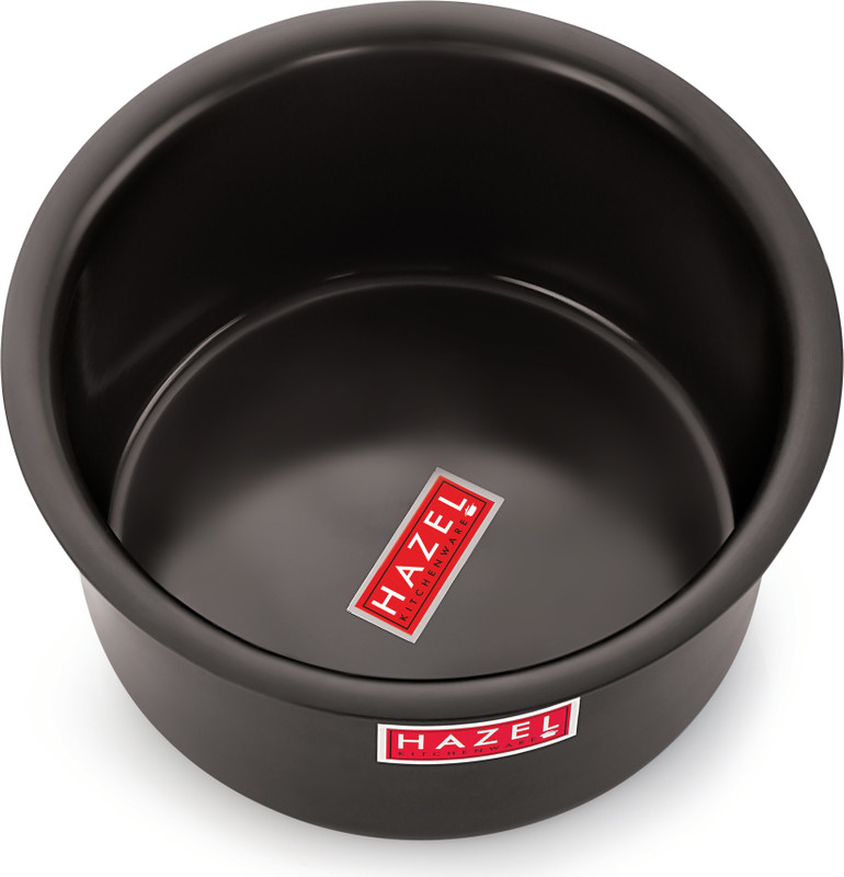 HAZEL Hard Anodised Tope Patila 3mm Aluminium Anodized Boiling Vessels Bhagona Dekchi, 15.5 cm, Black Tope/Bhagona/Patila 1.5 L capacity 15.5 cm diameter(Aluminium)