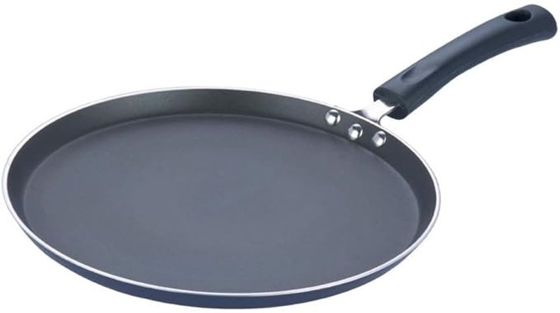 BLAL BLAL Non Stick Dosa Tawa with Handle, 270mm ,Aluminium, Black Flat Pan 27 cm diameter 1.5 L capacity(Aluminium, Non-stick)