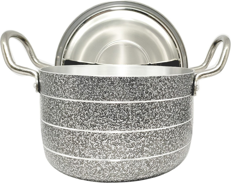 bartan hub Pot/Patila/Bhagona set of 2 with Lid ( Gas Stove Compatible ) Tope/Bhagona/Patila Set with Lid 1.5 L, 2.5 L capacity 19 cm, 22 cm diameter(Aluminium)
