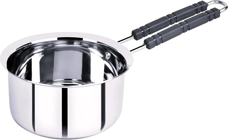 DAIZEL Stainless Steel Cooking Pot with Glass Lid – 26 cm, 2 L Capacity Pot 18 cm diameter 2 L capacity with Lid(Stainless Steel, Non-stick)