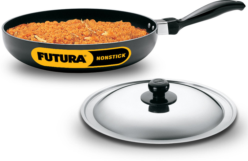 Hawkins 17cm Frying Pan with Lid, Black (NF17S) Fry Pan 17 cm diameter with Lid 0.5 L capacity(Aluminium, Non-stick)