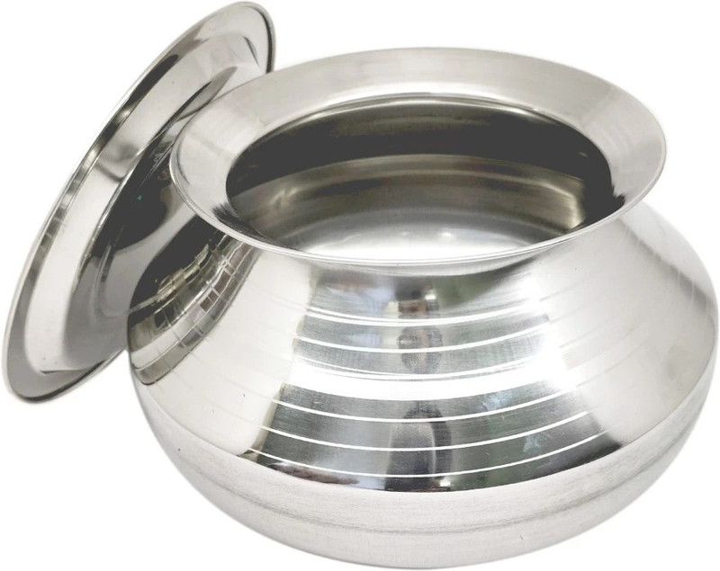 bartan Small Stainless steel Handi With Lid ( Pongal Handi , 1000 ML ) Handi 1 L with Lid(Stainless Steel)