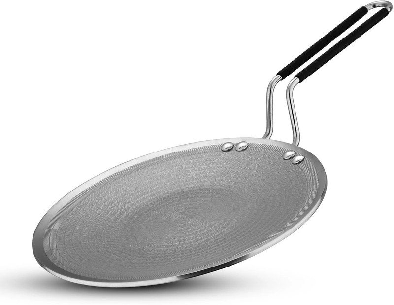BERGNER Hi-Tech Giro X Ceramic Roti Tawa, Non-Toxic, Pan Protector Included | Tawa 28 cm diameter(Triply, Non-stick, Induction Bottom)