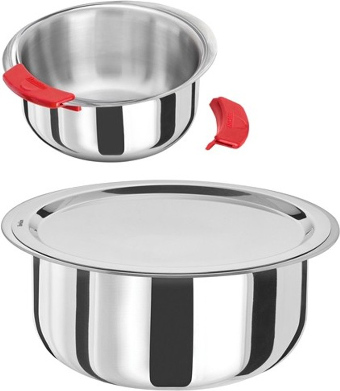 Hawkins TRI-PLY STAINLESS STEEL METRO PATILA 2.5L & 4L COMBO Tope/Bhagona/Patila with Lid 2.5 L, 4 L capacity 19.5 cm, 22.6 cm diameter(Triply, Induction Bottom)