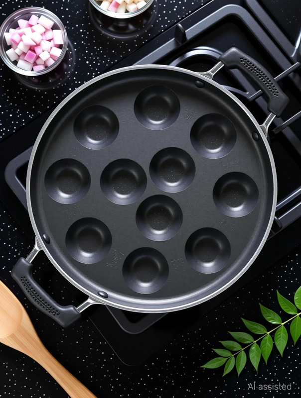 Prestige Omega Select Plus Paniarakkal Pan 25 cm diameter 1 L capacity(Aluminium, Non-stick)