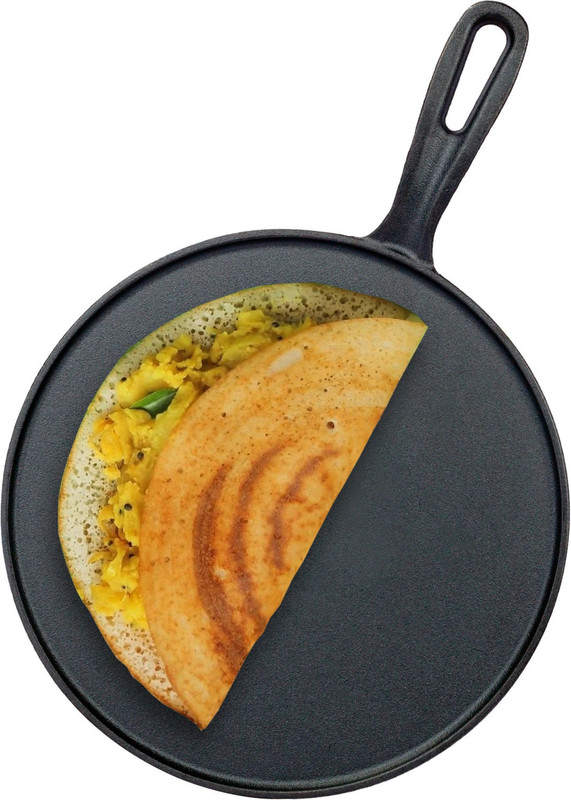 Greenchef pre seasoned Tawa for Dosa/Roti/Chapathi 280mm - Zesto Tawa 28 cm diameter(Cast Iron)