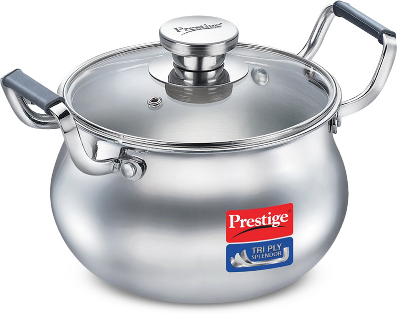 Prestige Tri Ply Splendor Handi 4.3 L with Lid(Triply, Induction Bottom)