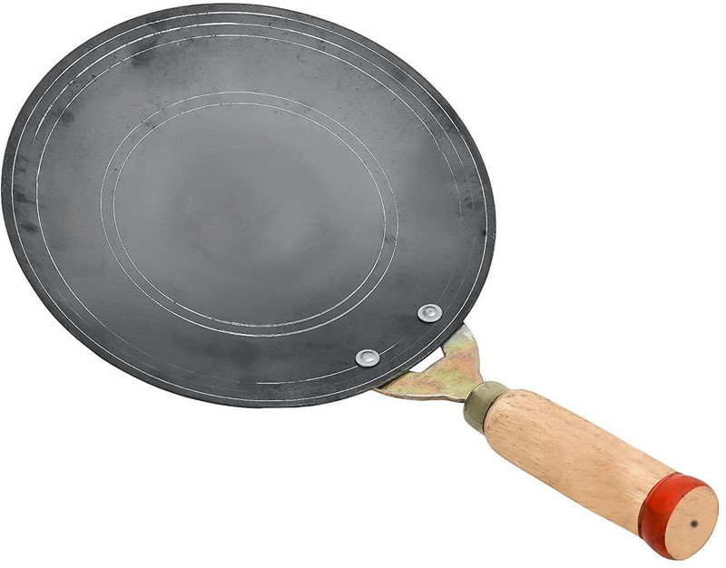 Buyer bross Handmade Iron Roti Tawa, 9 inch, for Roti/Chapati/Chapathi Cooking Tawa 22 cm, 38 cm, 4 cm diameter with Lid(Iron, Non-stick, Induction Bottom)