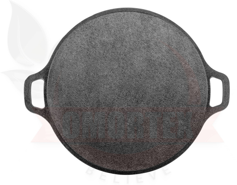 OMORTEX Cast Iron Multi Use 12 Inch Pre-Seasoned Dosa Tawa 100% Toxin-free Tawa 30 cm diameter(Cast Iron)