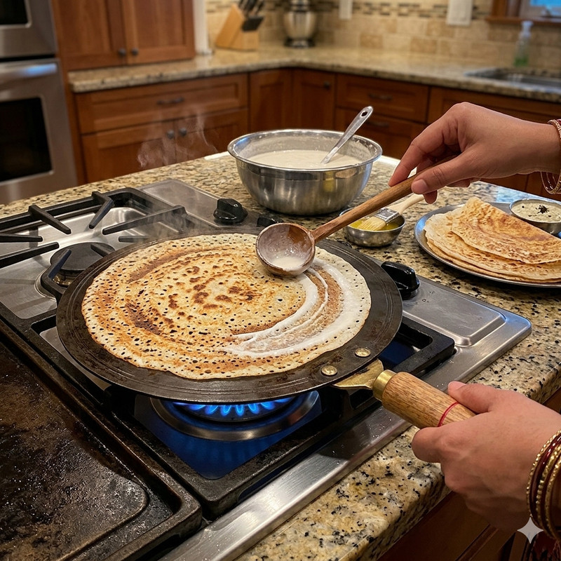 DOSA TAWA IRON DOSA TAWA WITH PURE IRON USING FOR MAKING DOSAS,CHAPATI,PARATHA ETC TO USE Tawa 28 cm diameter(Iron)