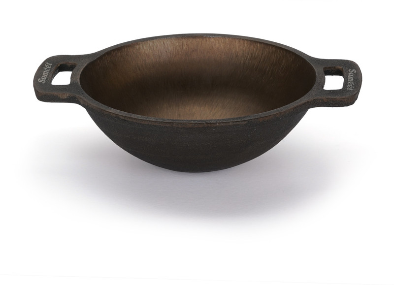 Sumeet Gold Series Pre Seasoned Cast Iron Small Kadai for Fry/Saute |950ml,18.5cm. Kadhai 18.5 cm diameter 0.95 L capacity(Cast Iron)