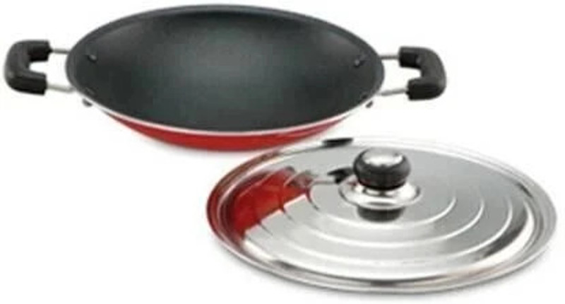 goodchef Good Chef Non stick Appachetty with lid. Paniarakkal Pan 20 cm diameter with Lid 0.2 L capacity(Aluminium, Non-stick)
