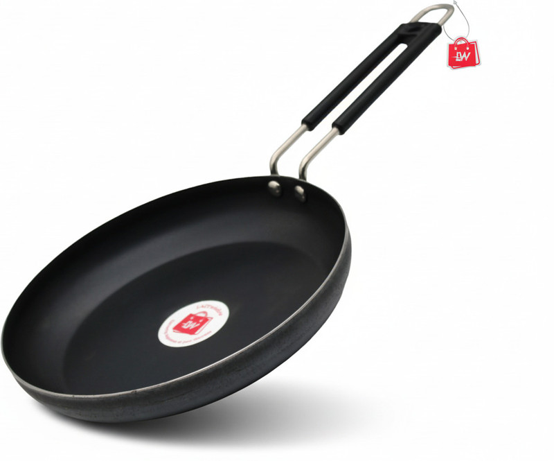 LAZYwindow Superior Quality Iron Fry Pan 20 cm diameter 0.75 L capacity(Iron, Induction Bottom)