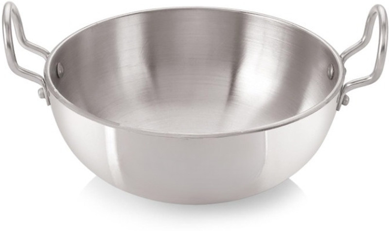DIAMOND STEEL Aluminium Kadai with Handle | Aluminium Kadhai for Cooking on Stovetop Kadhai 22 cm diameter 2.5 L capacity(Aluminium, Non-stick, Induction Bottom)