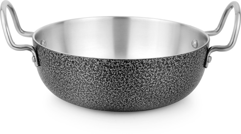 SPC Antique Finish Aluminum Deep Kadhai Without Lid, Thickness 3.25mm, Diameter 28cm Kadhai 28 cm diameter 4.5 L capacity(Aluminium)
