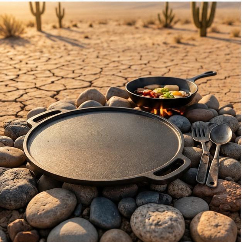 KHODAL ENTERPRISE Premium Cast Iron Tawa - 30cm, 2.8kg | Ideal for Crisp Dosas, Chapatis &Roti Tawa 30 cm diameter(Cast Iron, Induction Bottom)
