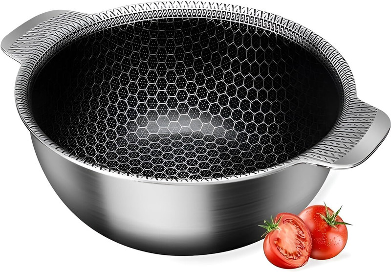 VALAJOGI Professional kitchen cookware Kadhai 22 cm diameter 2 L capacity(Stainless Steel, Non-stick)