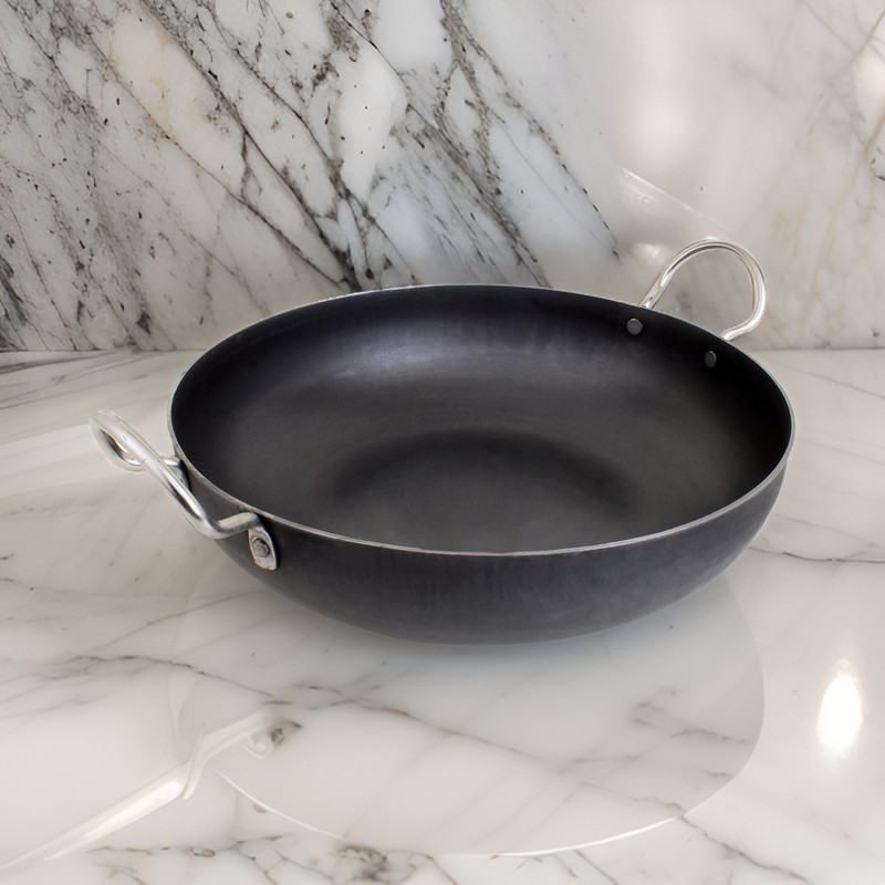 SILVOSWAN Indian Village Kitchen Essential: Pure Natural Iron Kadhai (19 cm/1.2 L) 25 Kadhai 19 cm diameter 1.2 L capacity(Iron, Induction Bottom)
