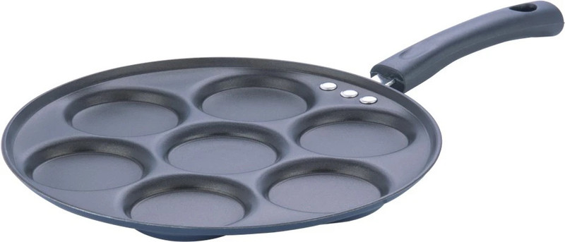 VINOD Zest Aluminium Non-Stick Mini Uttapam Pan Paniarakkal Pan 22 cm diameter 1 L capacity(Aluminium, Non-stick)