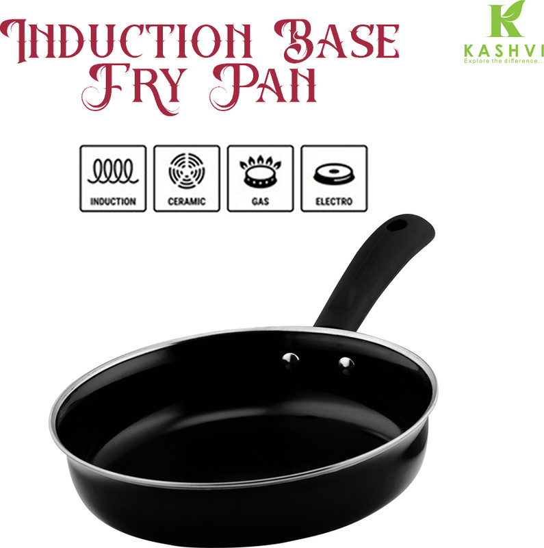 Kashvi Best Kitchen Cookware Gift Tadka Pan 12 cm diameter 0.35 L capacity(Cast Iron, Non-stick, Induction Bottom)